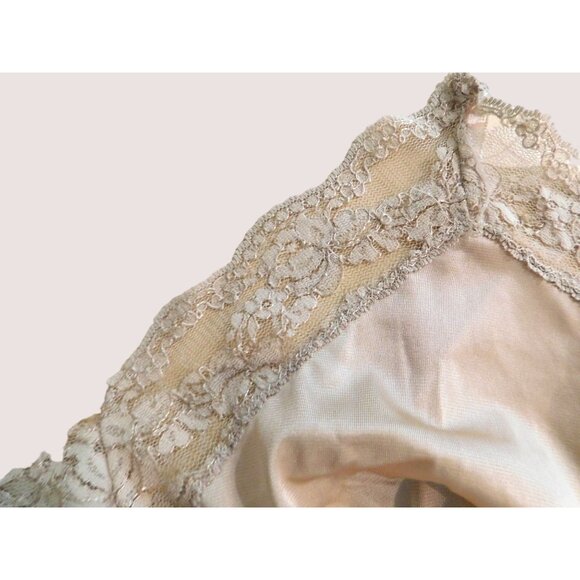 Vintage Figurfit Full Slip Womens 32 Beige Lace Anti Cling Adj Straps - Picture 6 of 9